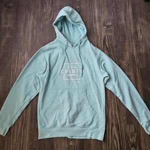 Woman's Teal Crewneck Hoodie with Front Pocket